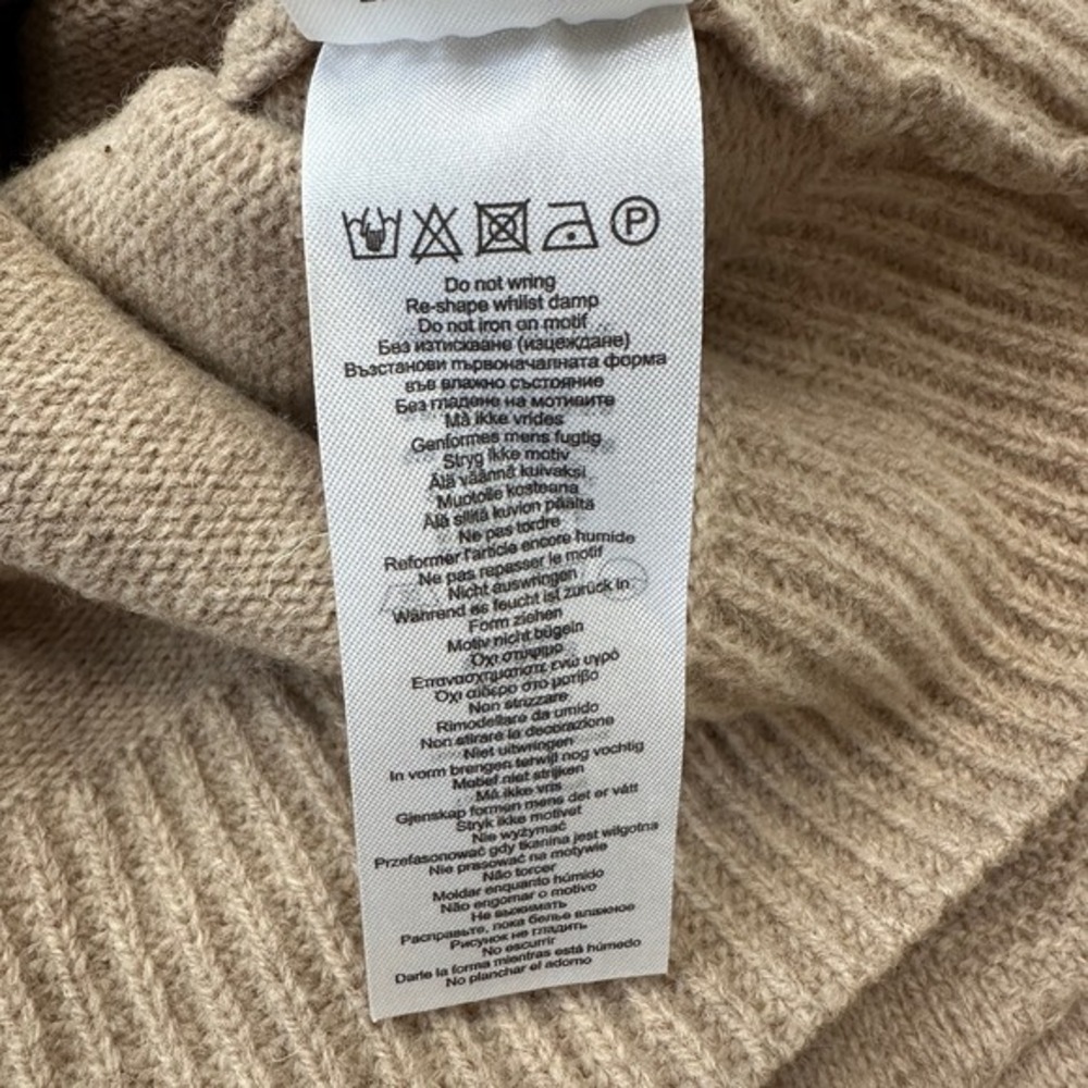 Ben Sherman Quarter Zip Sweater Pullover Ribbed Knit Wool Blend Beige Men Medium - Picture 10 of 13